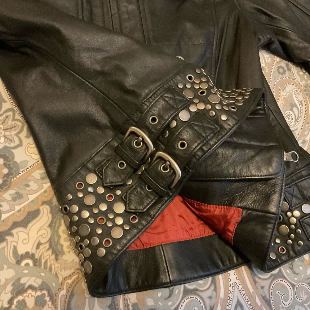 Mint Vintage Harley Davidson An American Legend Studded Leather Moto Jacket Sz S - Picture 11 of 16